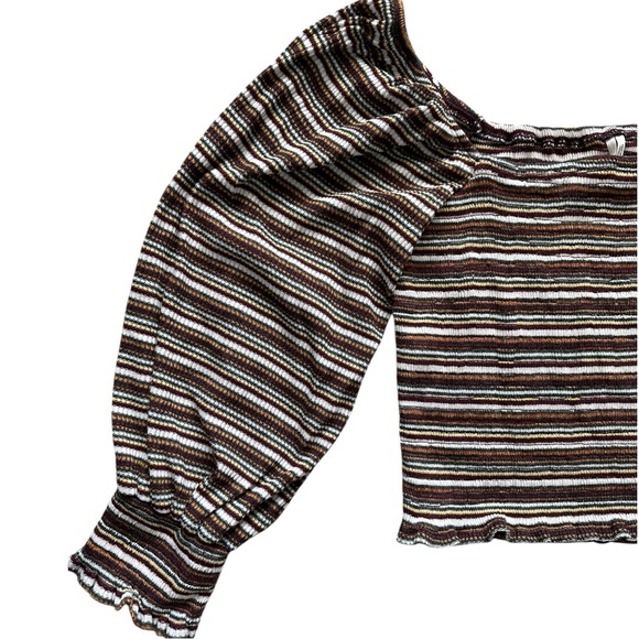 Anthropologie Striped Smocked Long Sleeve Top - Picture 2 of 6